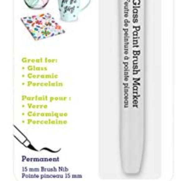 Glass Paint Brush Marker Permanent 15mm, White - Picture 4 of 6